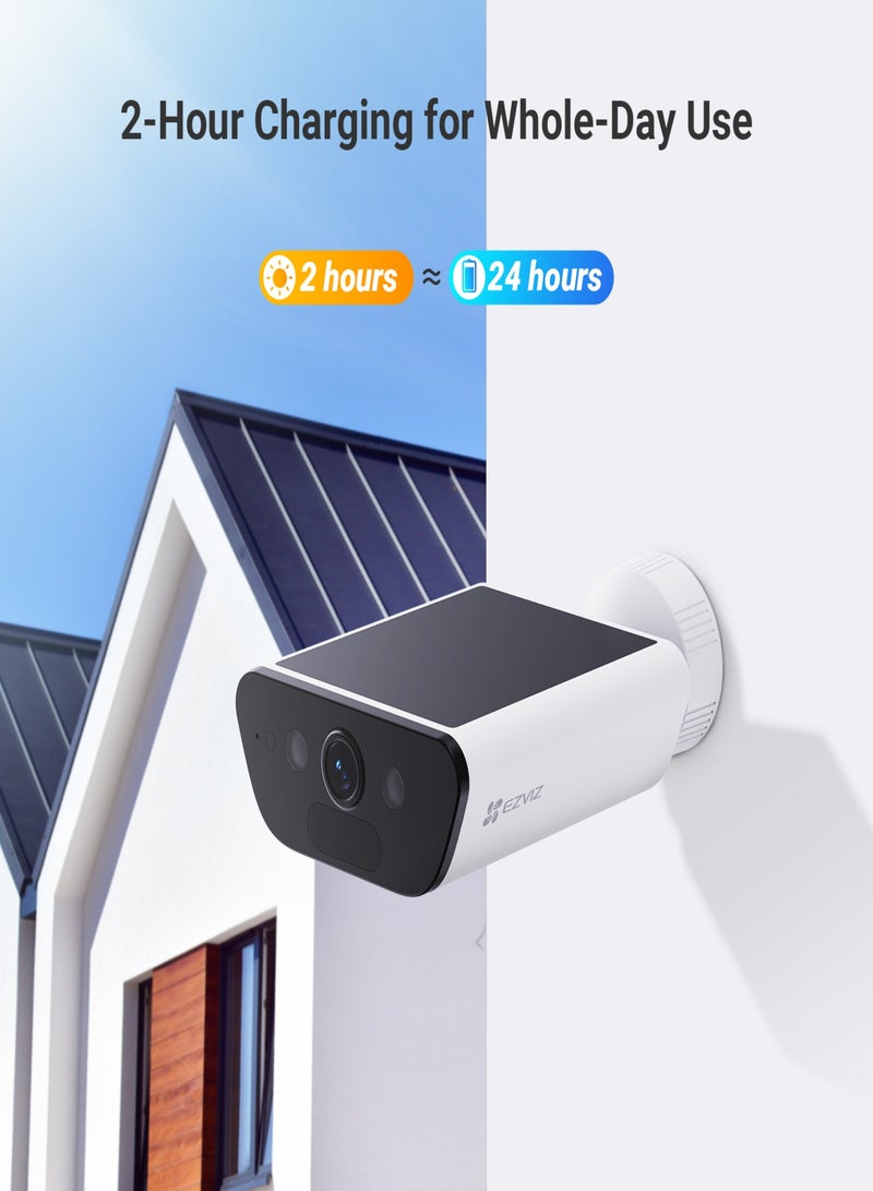 CB5 Outdoor Security Camera, 4K/8MP Solar Battery Camera with Always-On Video, Built-in Solar Panel, AI Human/Vehicle Detection, Weatherproof, Color Night Vision, Two-Way Talk, Supports Wi-Fi 6