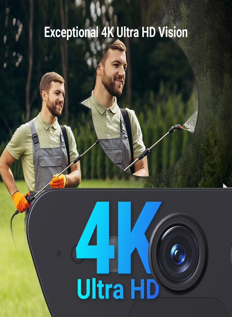 CB5 Outdoor Security Camera, 4K/8MP Solar Battery Camera with Always-On Video, Built-in Solar Panel, AI Human/Vehicle Detection, Weatherproof, Color Night Vision, Two-Way Talk, Supports Wi-Fi 6