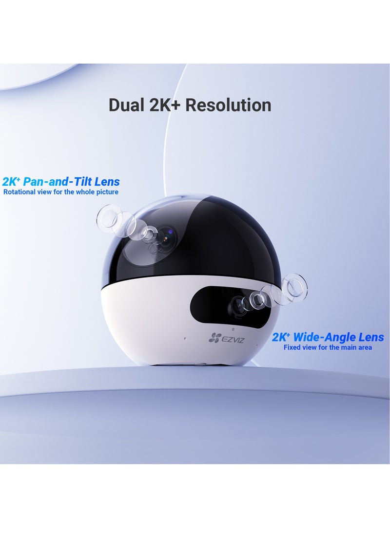 C7 Dual-Lens 2K+ Indoor Security Camera, Dual Band, 10M Starlight Color Night Vision, Pan Tilt, Human/Pet Detection, Auto Tracking, Two Way Calling, Patrol Mode, Alarm, Alexa & Google Control