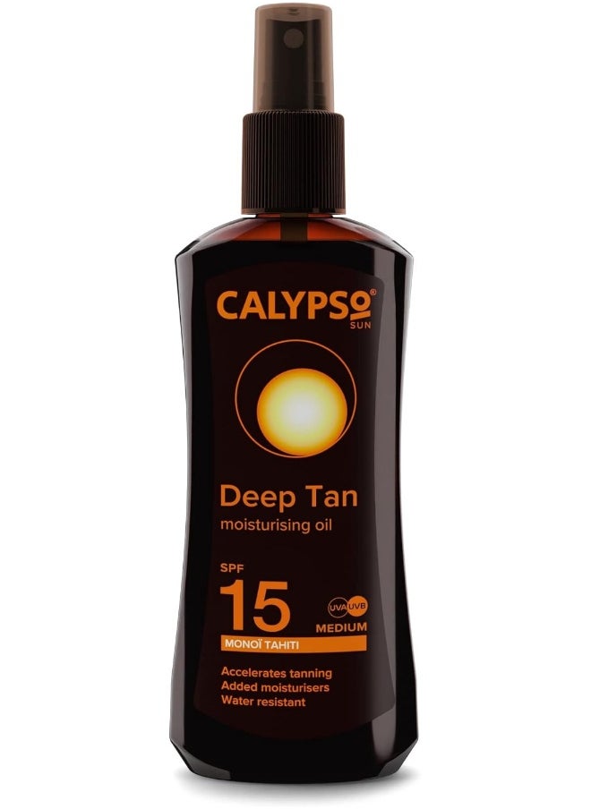 Calypso Deep Tanning Monoi Tahiti Oil Spray with SPF15, 200 ml