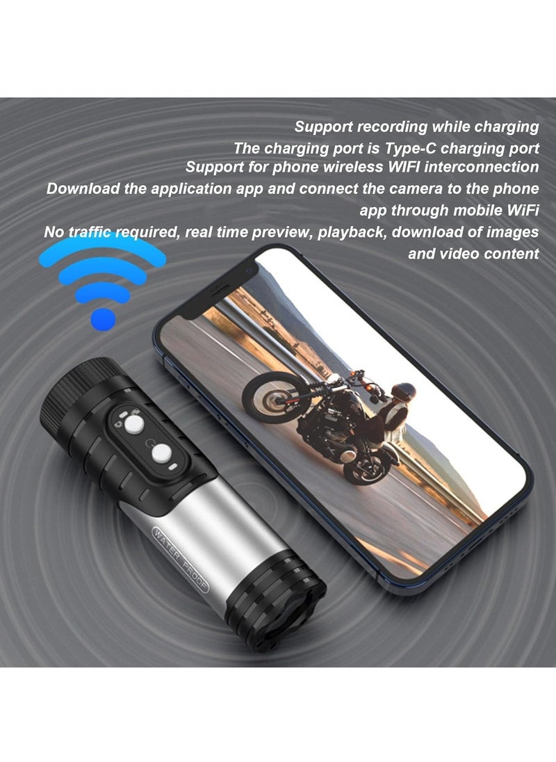 1080P Bike Motorcycle Helmet Camera, WIFI Flashlight Camera With Rechargeable Battery, DV Camera Camcorder With Wide Angle Lens, Outdoor Action Camera For Motorcycle Helmet, (1pc, 1080p Black)