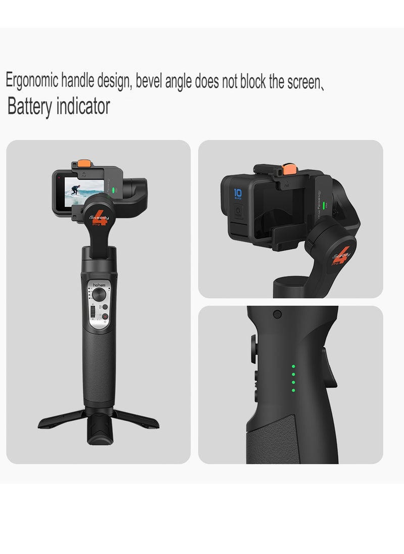 Gimbal Stabilizer, Anti Shake Wireless Control Three Axis Camera Stabilizer, Portable And Foldable PX4 Splash Proof Camera Gimbal For Sports Cameras Action Cameras, (Set 2)