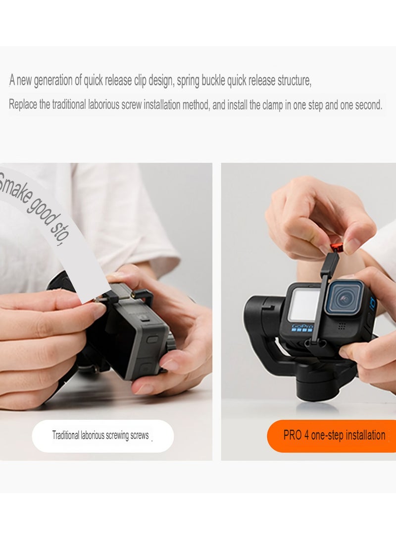 Gimbal Stabilizer, Anti Shake Wireless Control Three Axis Camera Stabilizer, Portable And Foldable PX4 Splash Proof Camera Gimbal For Sports Cameras Action Cameras, (Set 1)