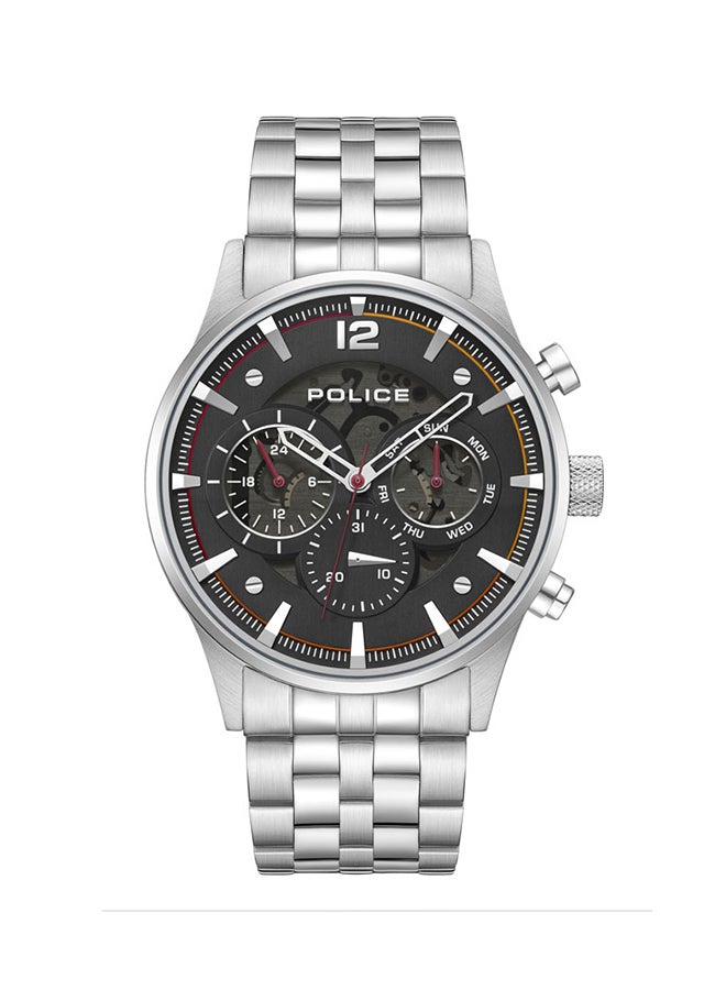 Men's Driver II Men's 45mm Multifunction Watch with Semi-Transparent Black Dial & 316L Stainless Steel Bracelet