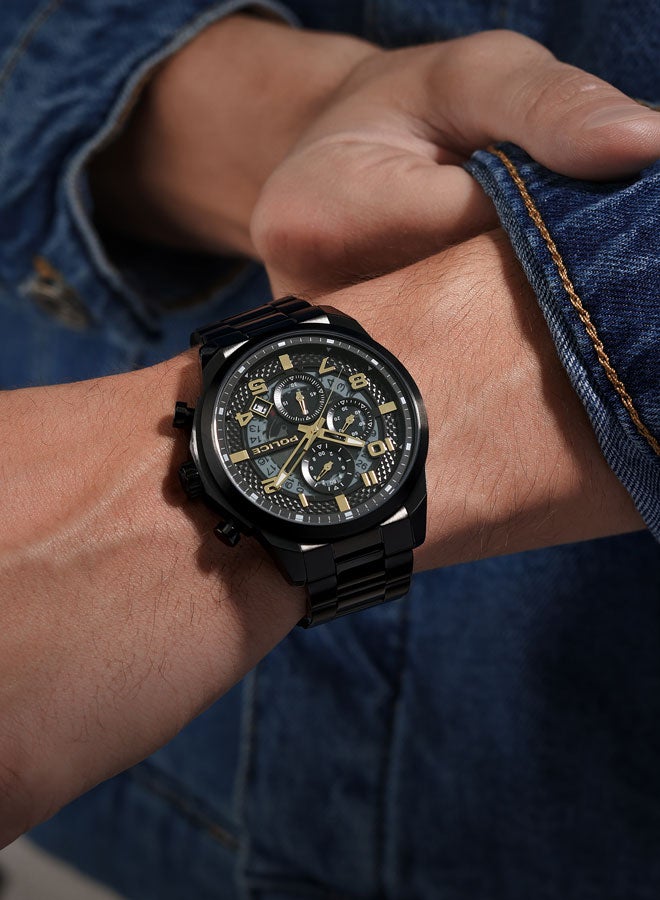 Men's Soul Men's 44mm Multifunction Watch with Charcoal Translucent Dial & 316L Stainless Steel Bracelet