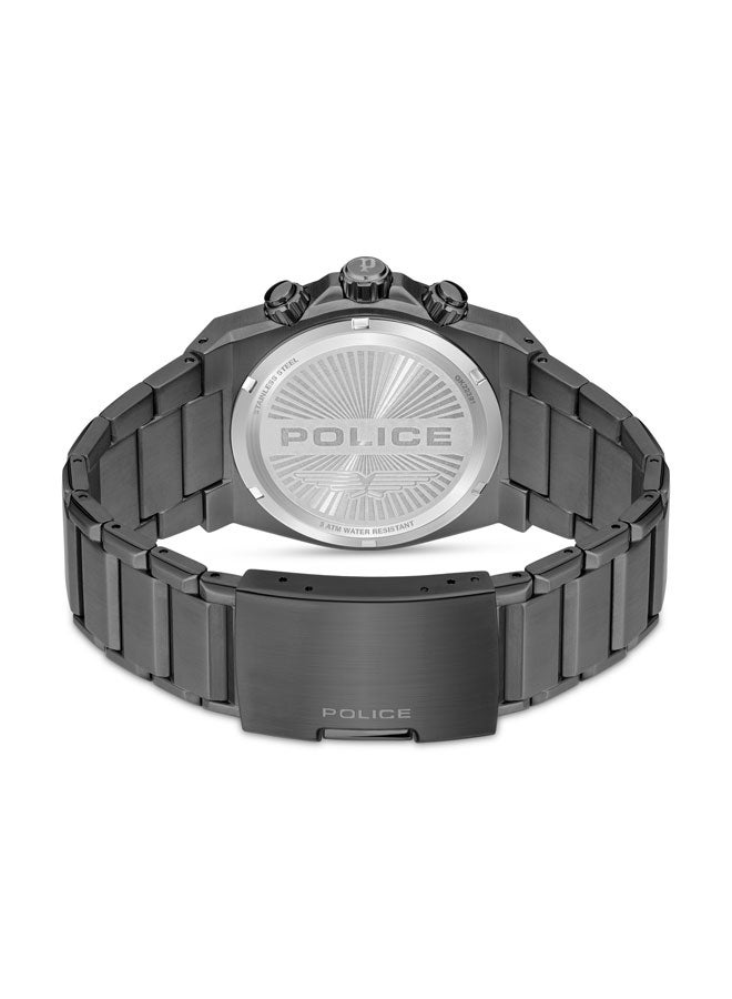 Men's Airflow Men's 44mm Multifunction Watch with Hydraulic Blue Plate, Black Dial & 316L Stainless Steel Bracelet