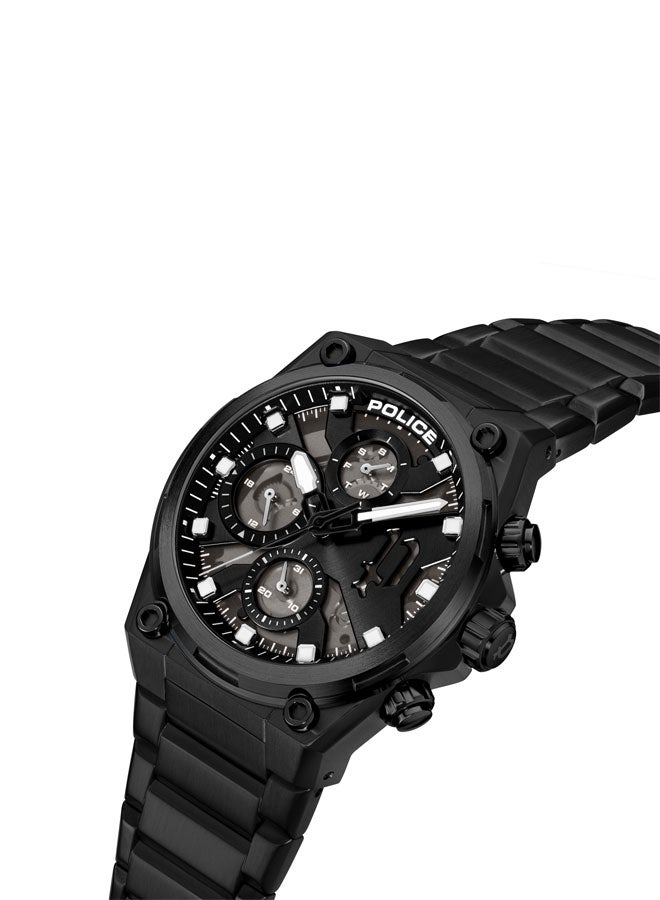 Men's Airflow Men's 43mm Multifunction Watch with Hydraulic Black Plate, Charcoal Translucent Dial & 316L Stainless Steel Bracelet