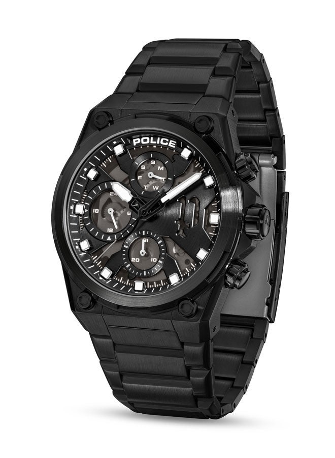 Men's Airflow Men's 43mm Multifunction Watch with Hydraulic Black Plate, Charcoal Translucent Dial & 316L Stainless Steel Bracelet
