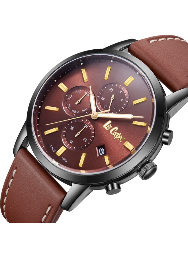 Men Multi Function Dark Brown Dial Watch - LC08085.044
