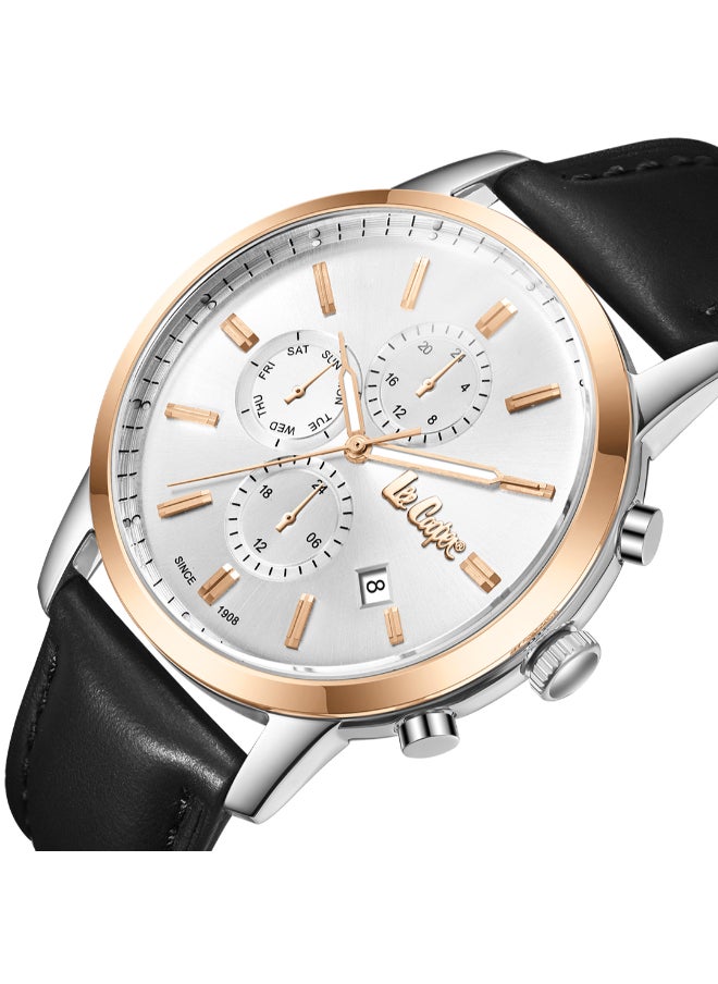 Men Multi Function Silver Dial Watch - LC08085.531
