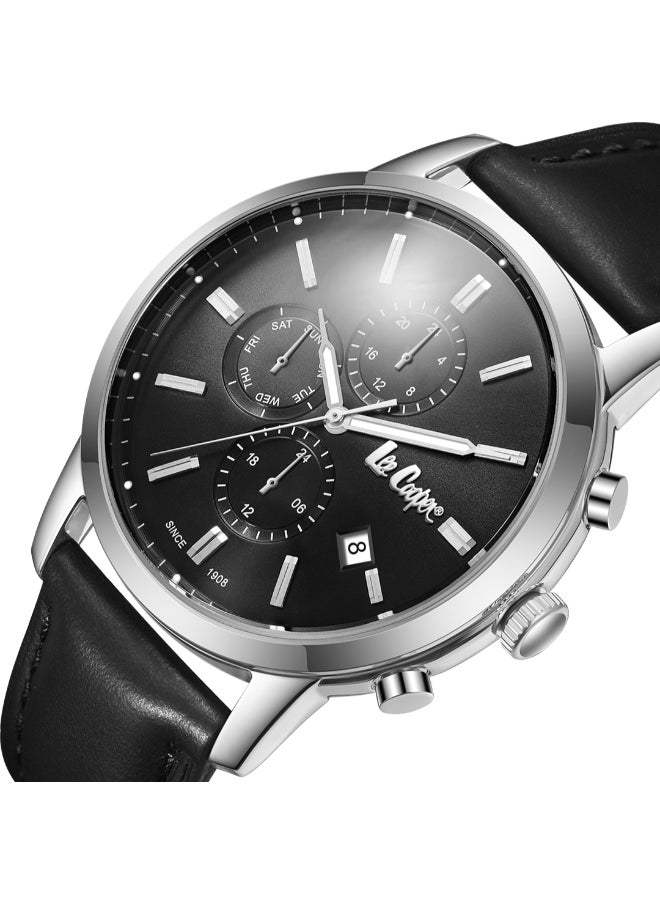 Men Multi Function Black Dial Watch - LC08085.351