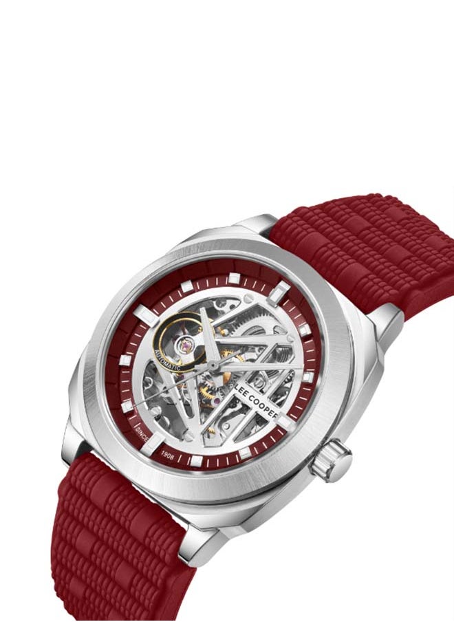 Men Automatic Red Dial Watch - LC08074.388