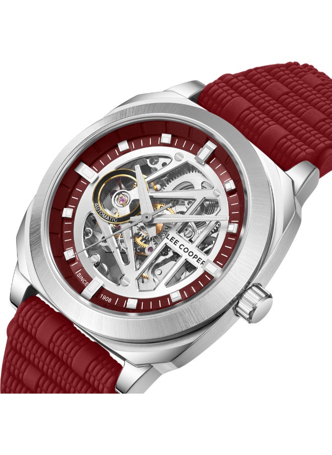 Men Automatic Red Dial Watch - LC08074.388