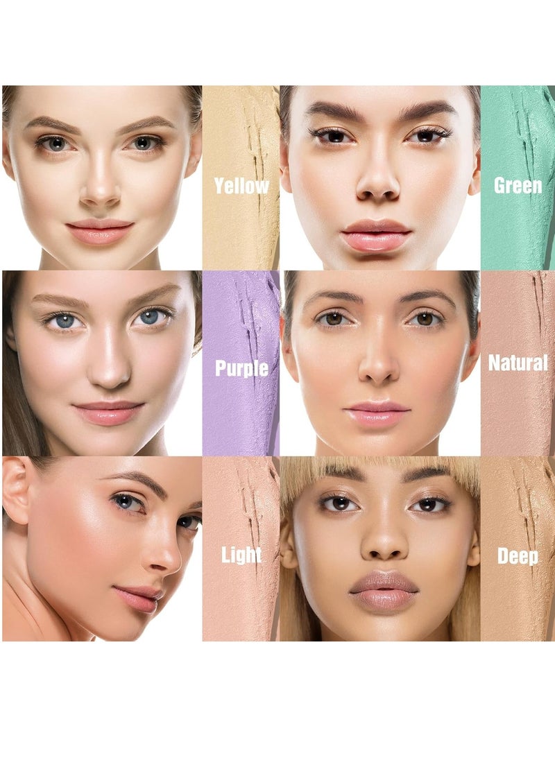 6 Color Contour Stick Concealer Bronzer Stick Cream Palette Contour Multifunctional Contouring Makeup Kit for Face Highlighter Makeup Stick Set Long Lasting & Waterproof