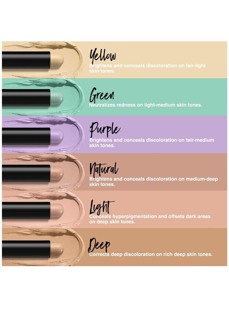 6 Color Contour Stick Concealer Bronzer Stick Cream Palette Contour Multifunctional Contouring Makeup Kit for Face Highlighter Makeup Stick Set Long Lasting & Waterproof