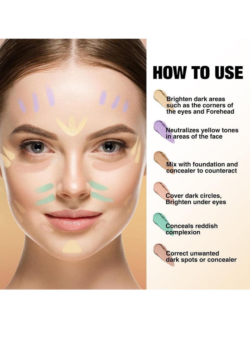 6 Color Contour Stick Concealer Bronzer Stick Cream Palette Contour Multifunctional Contouring Makeup Kit for Face Highlighter Makeup Stick Set Long Lasting & Waterproof