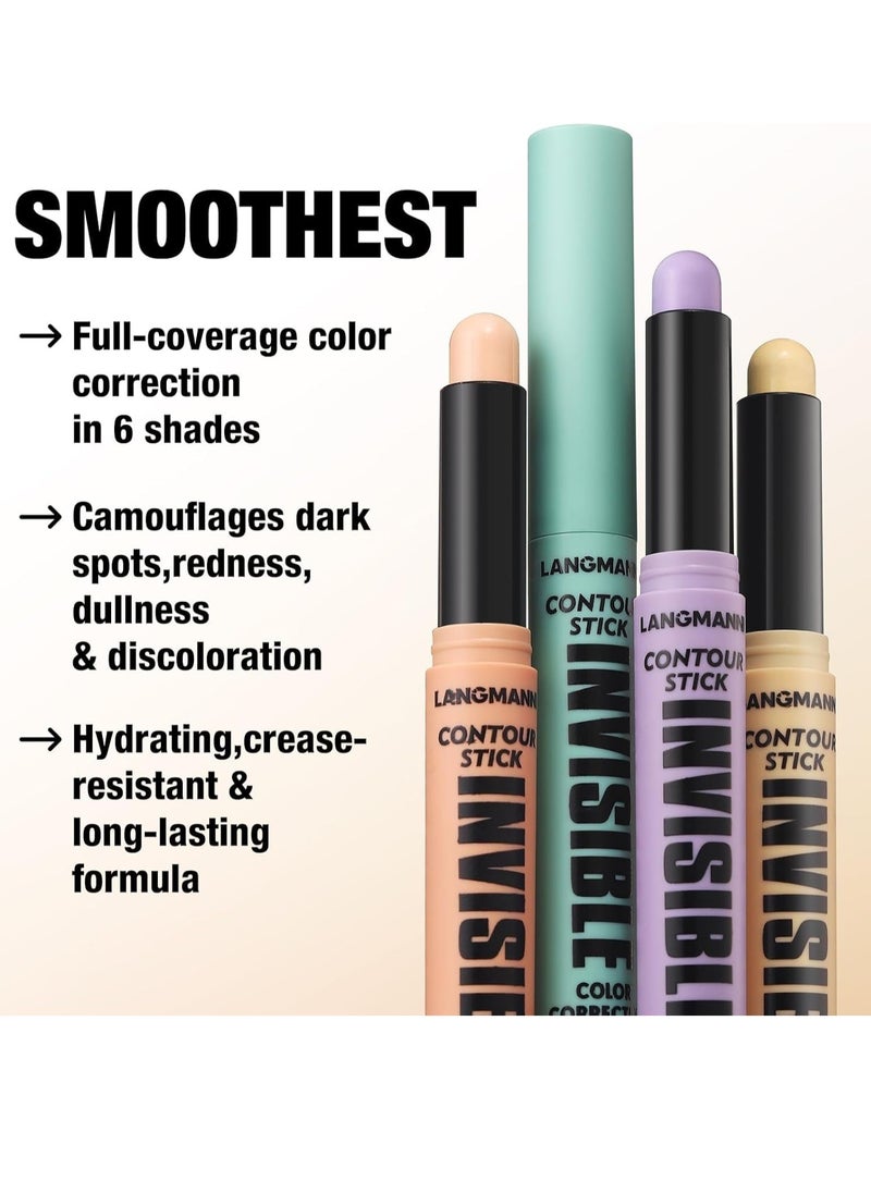 6 Color Contour Stick Concealer Bronzer Stick Cream Palette Contour Multifunctional Contouring Makeup Kit for Face Highlighter Makeup Stick Set Long Lasting & Waterproof