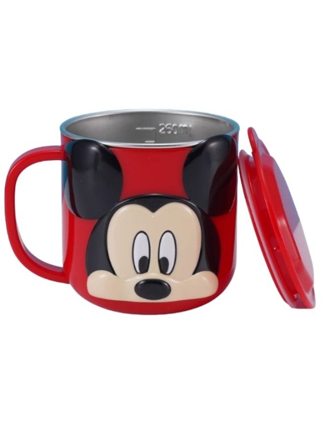 3D Mickey Red Durable Stainless Steel Insulated Cup with Lid, 250ml