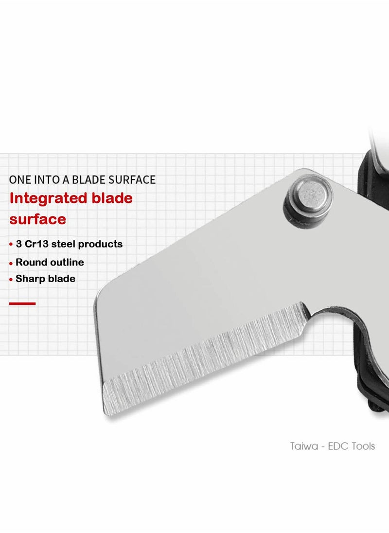 Creativity Multifunction Keychain Knife - Hexagon Convenient Folding Knife Outdoor Escape Mini Tools 420 Stainless Steel Removable Pocket Knives & Folding Knives Black