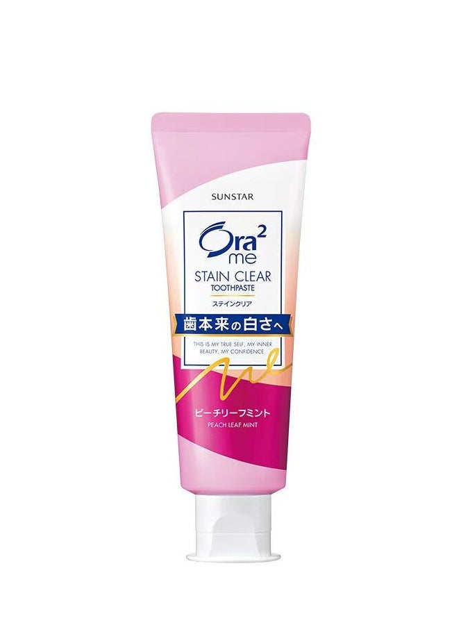 Ora2 Sunstar Stain Clear Whitening Toothpaste 130g Peach Leaf Mint,Pack of 2
