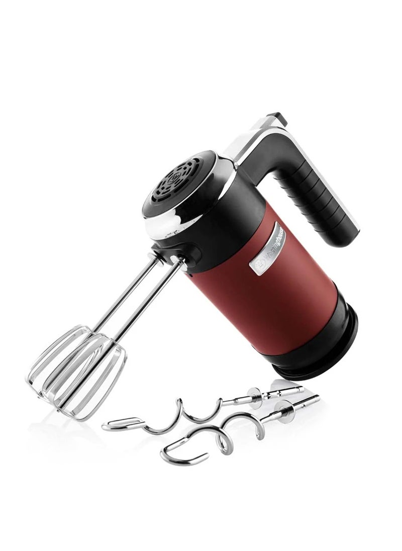 Hand Mixer for Baking - 350W Retro Westinghouse Handheld Electric Whisk - Includes 2 Egg Beaters and 2 Dough Hooks - Powerful Food Mixer for Kitchen Use with 6 Speeds & Turbo