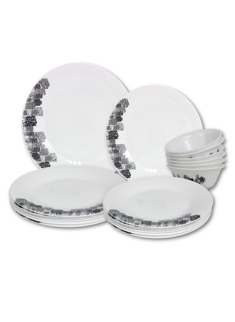 Melrich 24 Pcs Opal ware Dinnerware set Dinner Salad Dessert Bowls Plates Dishwasher  Microwave safe Scratch Resistant use for kitchen restaurant