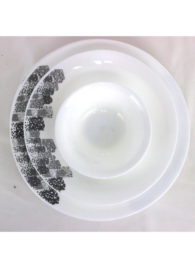 16-Piece Opalware Dinner Set With 4X 25 Cm Dinner Plate, 4X18 Cm Desert Plate, 4 X 13 Cm Soup Bowl, 4 X Soup Spoon, Serves 4, White