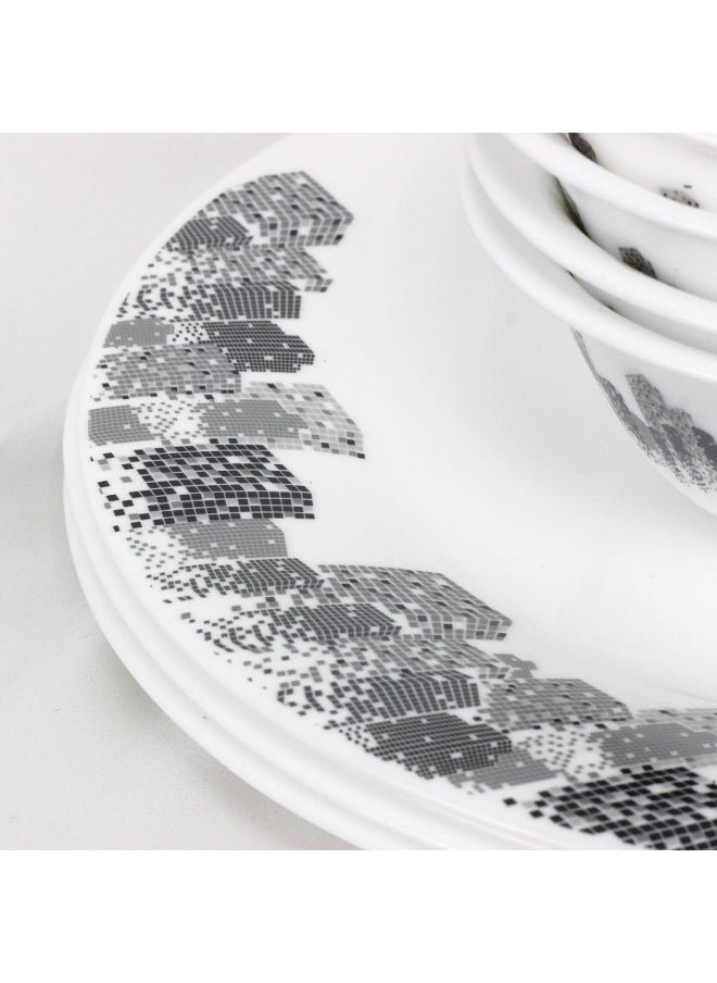 16-Piece Opalware Dinner Set With 4X 25 Cm Dinner Plate, 4X18 Cm Desert Plate, 4 X 13 Cm Soup Bowl, 4 X Soup Spoon, Serves 4, White