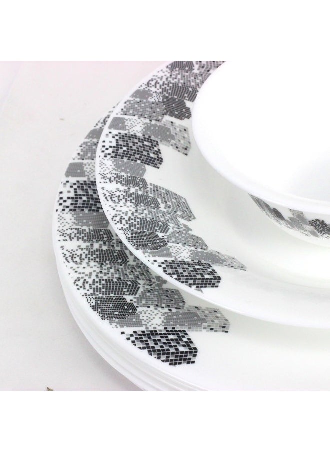 16-Piece Opalware Dinner Set With 4X 25 Cm Dinner Plate, 4X18 Cm Desert Plate, 4 X 13 Cm Soup Bowl, 4 X Soup Spoon, Serves 4, White