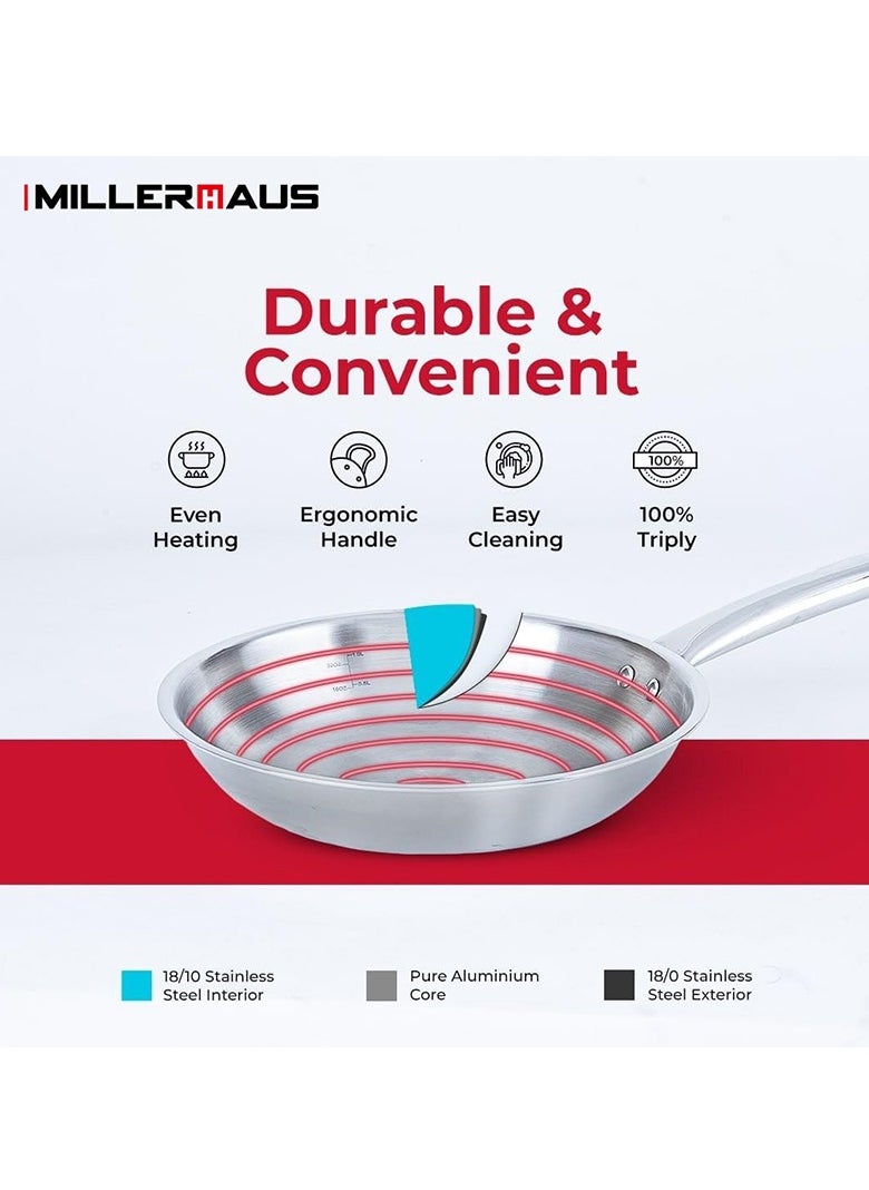 Millerhaus Tri-Ply Frypan 32cm Stainless Steel