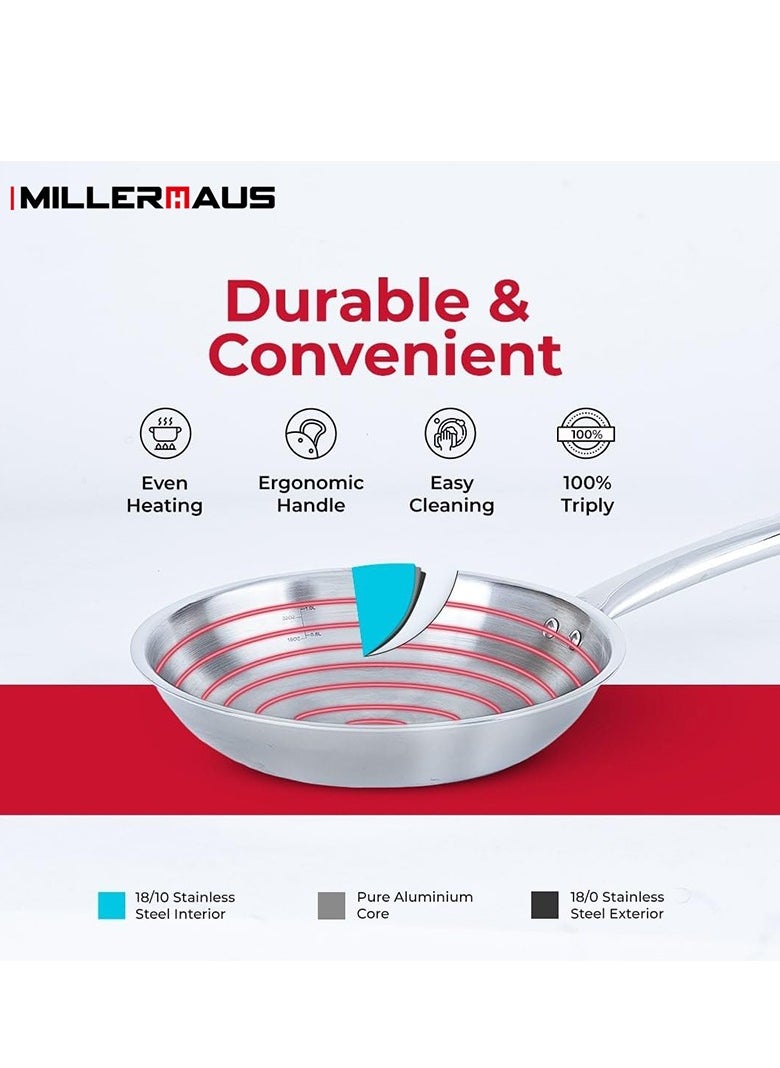 Millerhaus Tri-Ply Frypan 30cm Stainless Steel