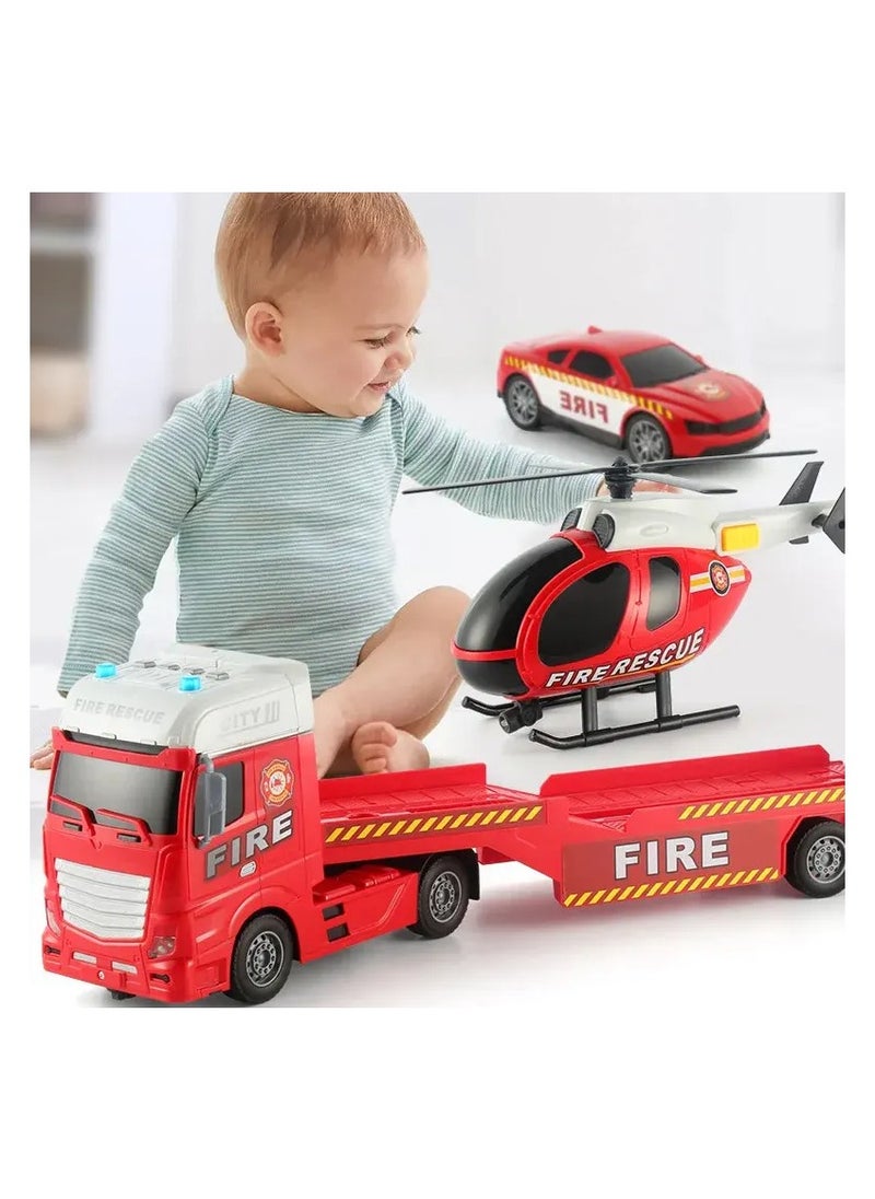 Big Size Multi-Function Fire Truck Toy - Music, Light, Inertia Action Electric Car Toy for Kids, Plastic, Interactive Vehicle with Realistic Sounds & Lights, Perfect Gift for Boys and Toddlers
