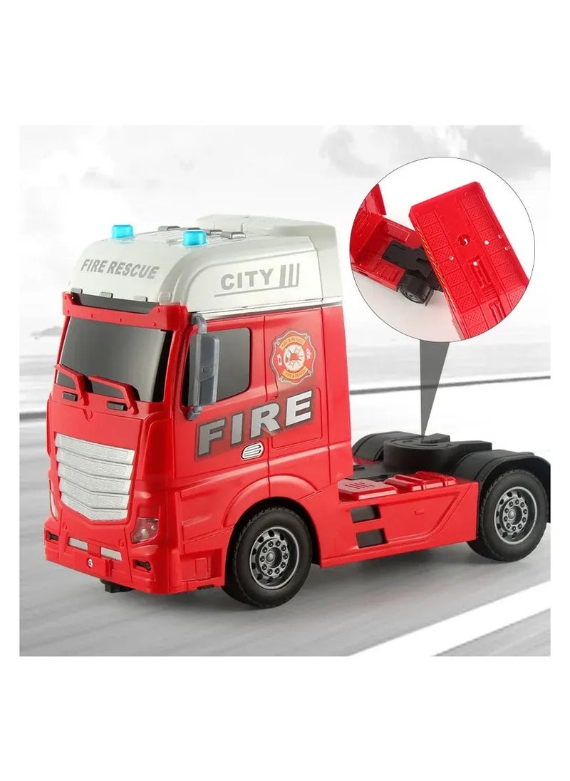 Big Size Multi-Function Fire Truck Toy - Music, Light, Inertia Action Electric Car Toy for Kids, Plastic, Interactive Vehicle with Realistic Sounds & Lights, Perfect Gift for Boys and Toddlers