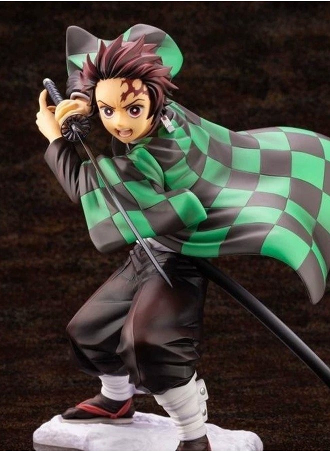 Kimetsu no Yaiba Tanjiro the Gate Action Figure Decorative Resin Sculpture Home Decor Statue, Art Figurine Home Ornament Decoration for Office, Living Room, Bedroom, Book Shelf, TV Cabinet, Desktop
