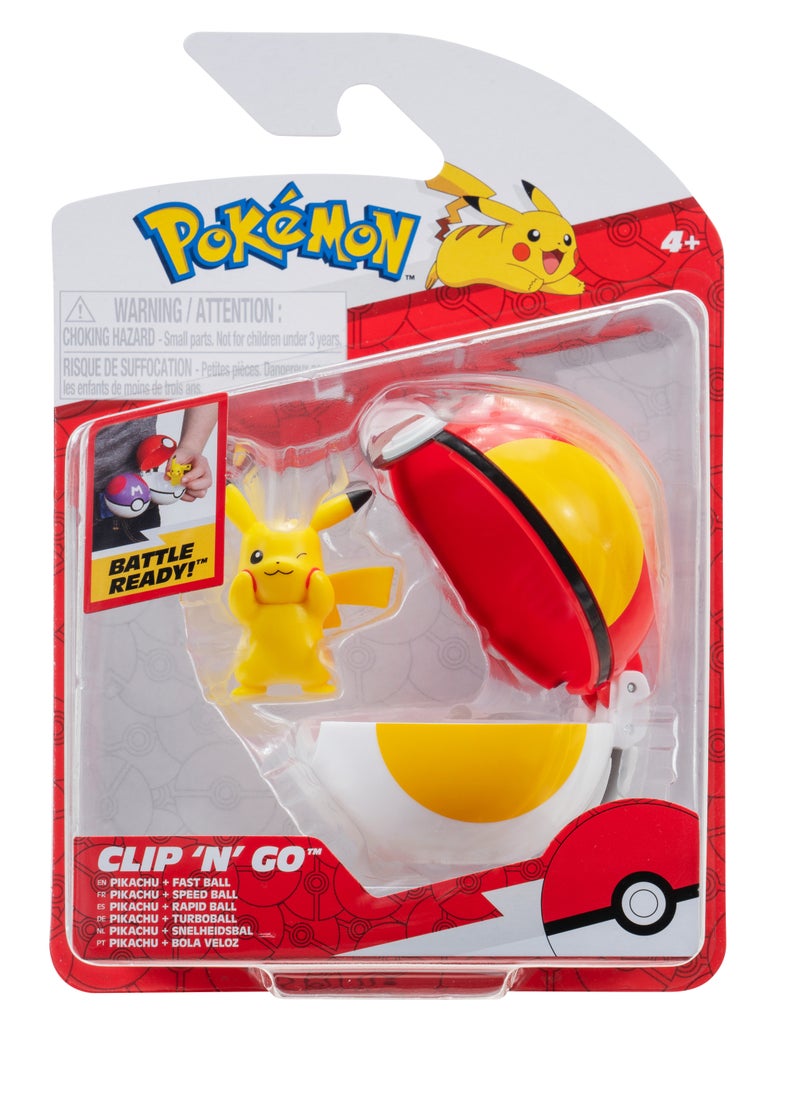 Pokemon Clip N Go, Assorted 1 Piece (Character & Color May Vary) | Poke Ball | Character Figure | Collectible Figure | Battle Figure | Pikachu , Eeve and more! | Perfect Gift for Kids and Collectors
