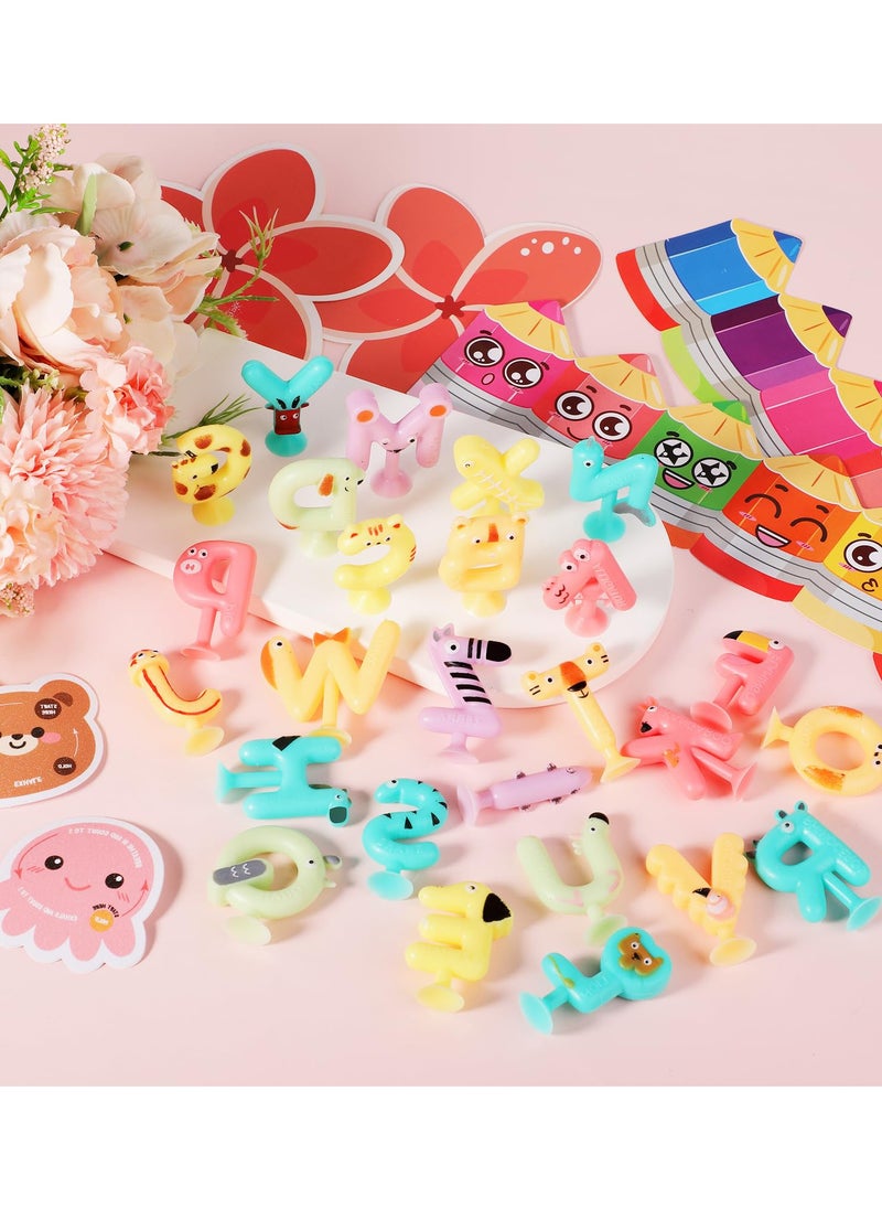 Suction Cup Letters Toys, Washable Alphabet Educational Toys Learning Spelling Games Educational Bath Toys Kids Interactive Toys Alphabet Learning Toys for Toddlers(Set of 26)