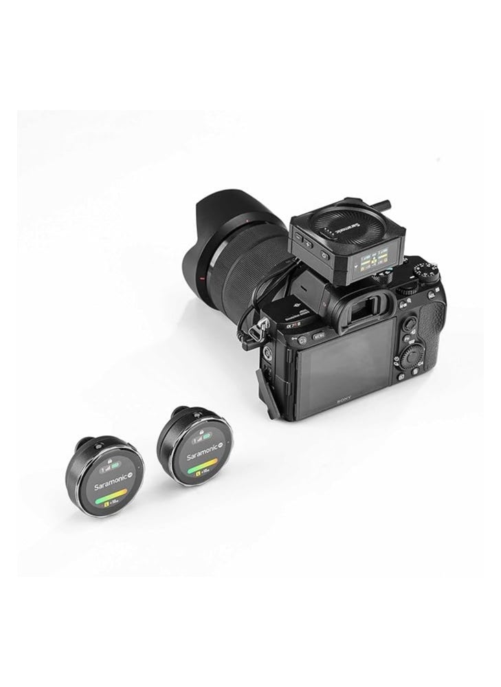 Saramonic Blink Me B2 | 2-Person Smart Wireless Mic System w/Touchscreen, Customizable Transmitters & Recording