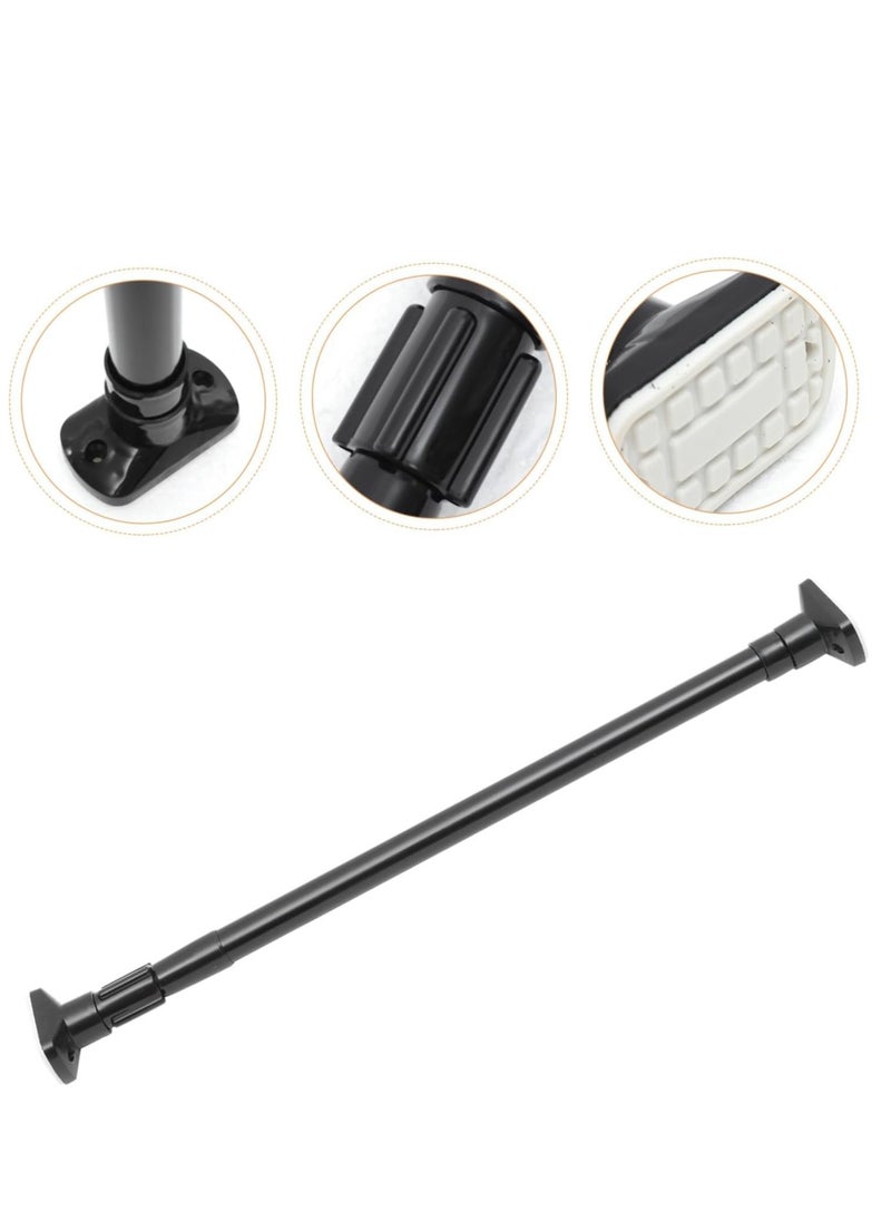 Extendable Clothes Rail, 70-120cm Stainless Steel Extendable Clothes Rail Pole - Hanging Rails for Clothes, Wardrobe, Shower, Kitchen, Windows Adjustable Shower Curtain Pole, 22mm Diameter (Black)