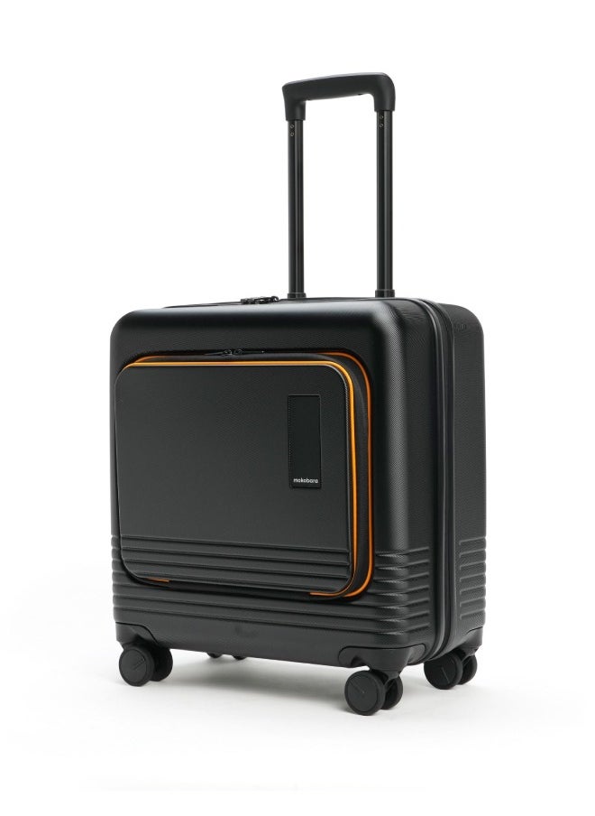 MOKOBARA The Cabin Overnigher Luggage Small Poly-Carbonate Hard Sided 8 Hinomoto Wheels Cabin Suitcase Trolley (Black)