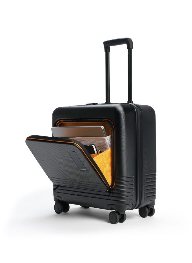 MOKOBARA The Cabin Overnigher Luggage Small Poly-Carbonate Hard Sided 8 Hinomoto Wheels Cabin Suitcase Trolley (Black)