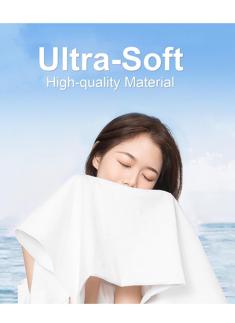 Large Compressed Towel, 55 x 27'' Disposable Cotton Bath Towels, Portable Light and Reusable, Suitable for Hiking, Camping, Beach, Swimming and Traveling