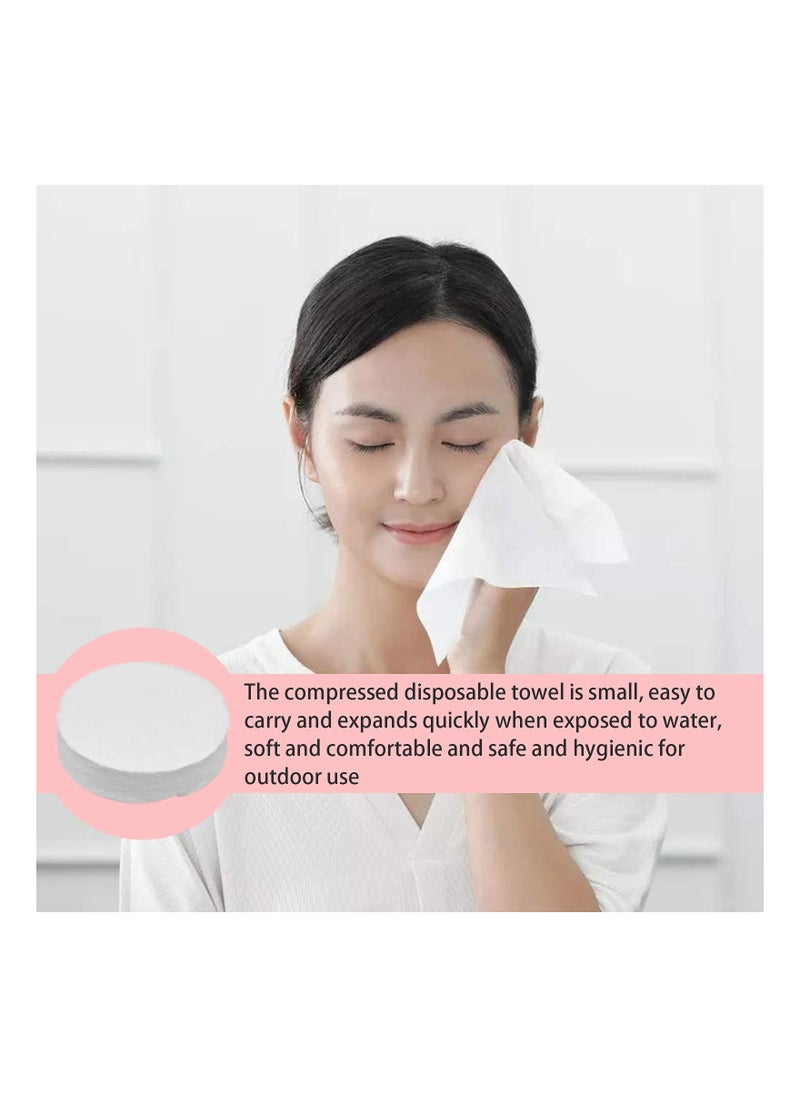 Soft Compressed Towels Pure Cotton Disposable Face Cleanser Portable Coin Tissue Mini for Travel Beauty Outdoor Sports 100 Pieces