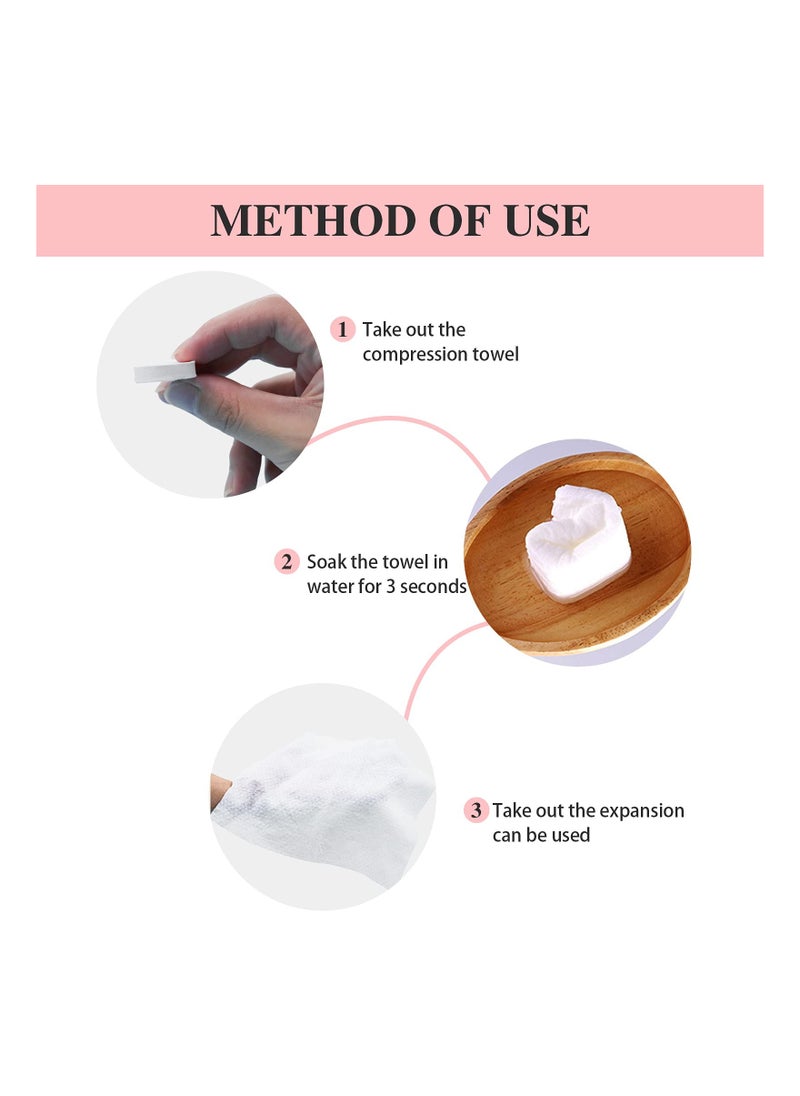 Soft Compressed Towels Pure Cotton Disposable Face Cleanser Portable Coin Tissue Mini for Travel Beauty Outdoor Sports 100 Pieces