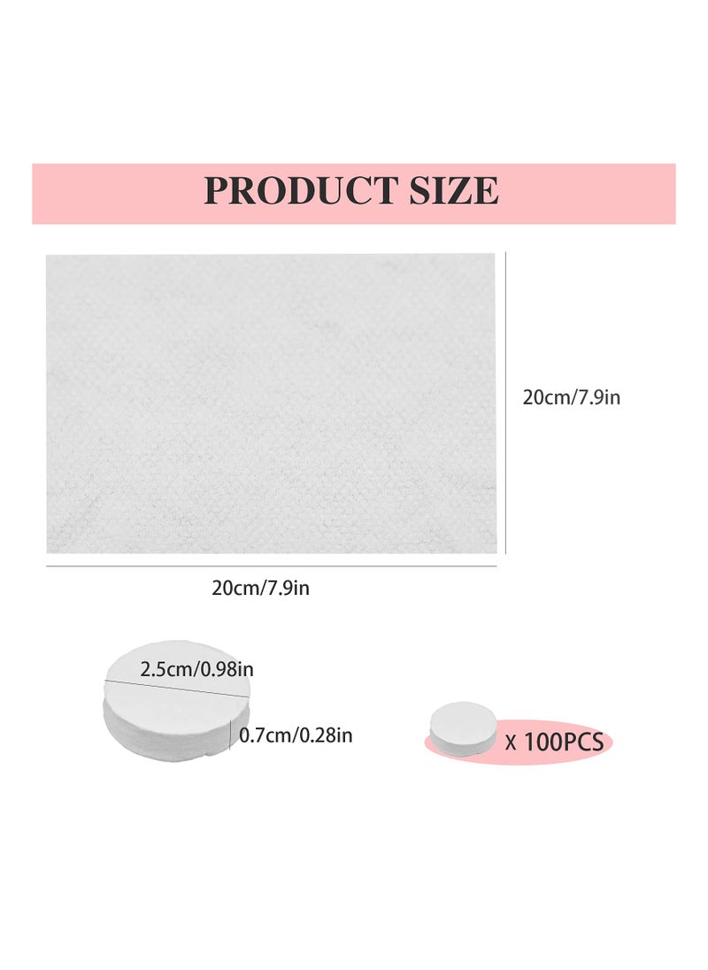 Soft Compressed Towels Pure Cotton Disposable Face Cleanser Portable Coin Tissue Mini for Travel Beauty Outdoor Sports 100 Pieces