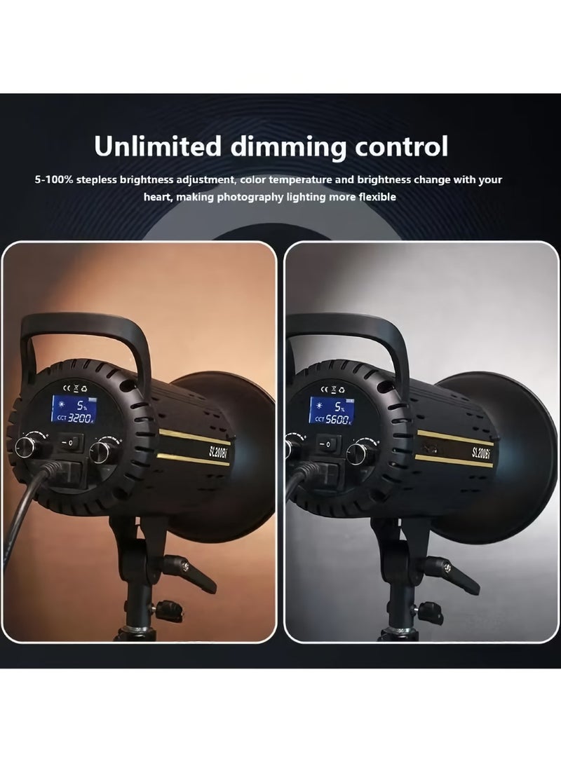 SL200BI LED Photography Light, Professional Photo Studio Spotlight, Lightweight And Portable Strobe Light For Videography And Photography, (1pc, SL200BI, 3200K 5600K)