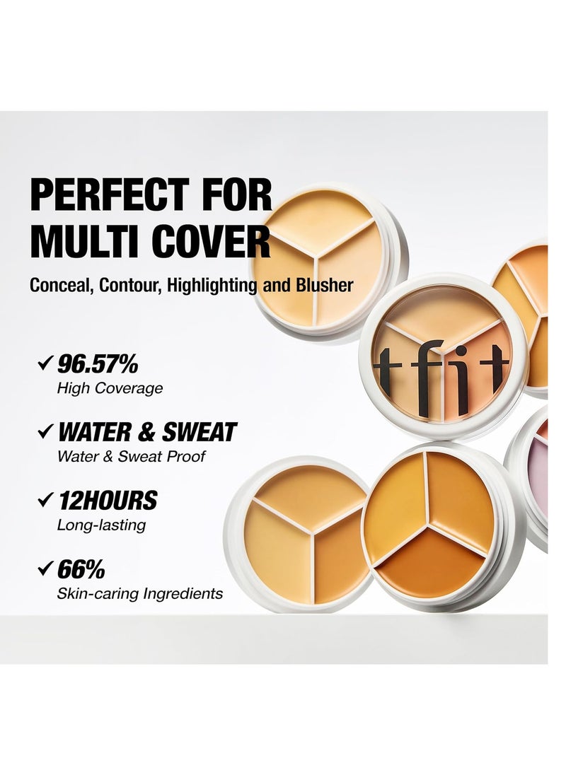 TFIT Cover Up Pro Concealer Palette - 3-in-1 ( 01 neutral | 0.52 Oz)