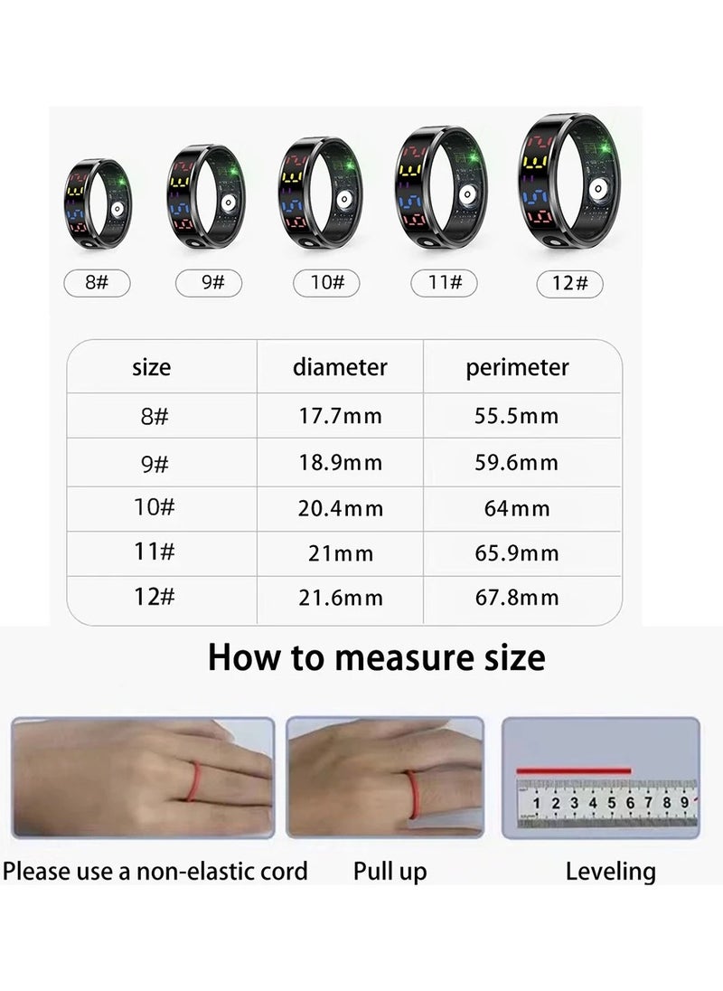 R12 Color Screen Fashion Smart Ring With Smart Touch Health Tracker Fitness IP68 5ATM Waterproof Men Women Intelligent Ring