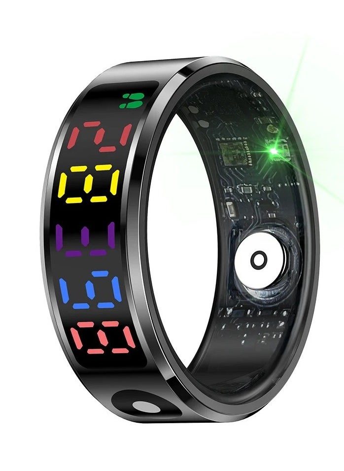 R12 Color Screen Fashion Smart Ring With Smart Touch Health Tracker Fitness IP68 5ATM Waterproof For Men Women, Intelligent Ring