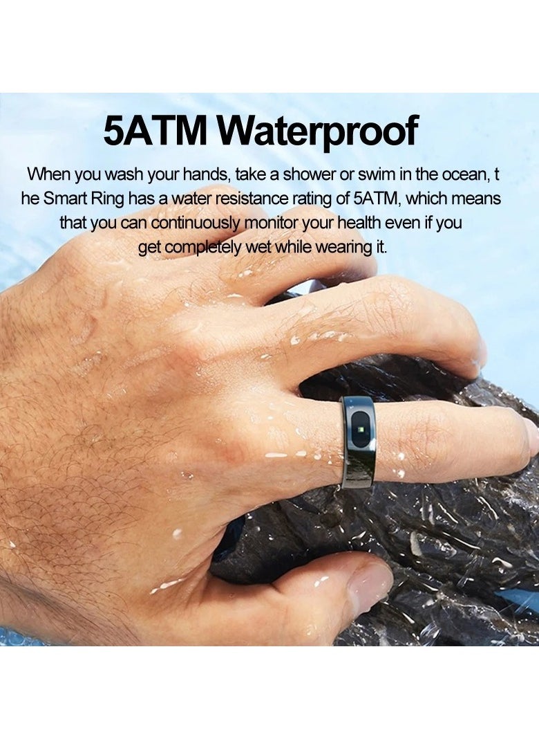 R08 Smart Ring for Android IOS with Gesture Touch Control Pilot Lamp Sleep Health Monitor 5ATM Waterproof Smartring For Men Women