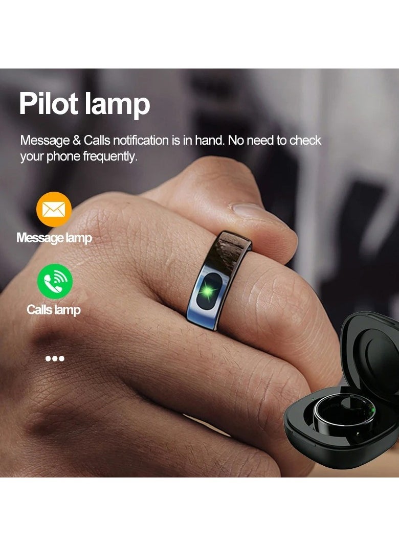 R08 Smart Ring for Android IOS with Gesture Touch Control Pilot Lamp Sleep Health Monitor 5ATM Waterproof Smartring For Men Women